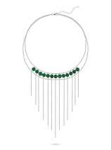 Колье с малахитовыми бусинами