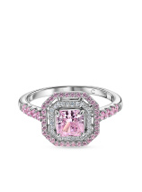 Кольцо с розовыми кристаллами crushed ice