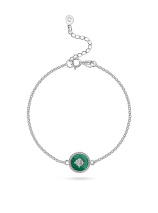 Браслет с бриллиантом и малахитом