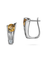 Серьги с топазами и цитринами