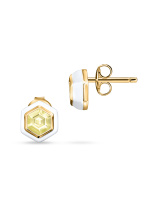 Серьги с эмалью и кварцем