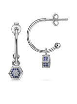 Серьги с бриллиантами и синими сапфирами