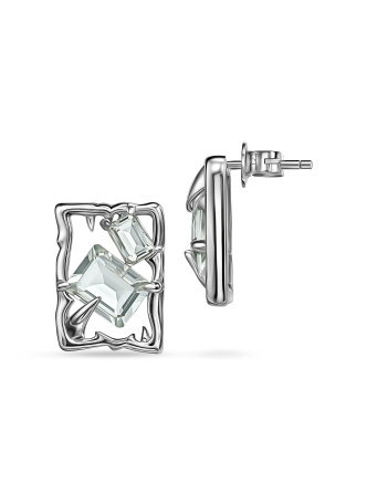 Серьги-клыки с празиолитами