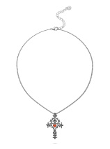 Колье с бриллиантом и гранатом