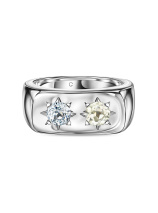 Кольцо с празиолитом и топазом