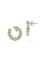 Серьги с бриллиантом и перидотами