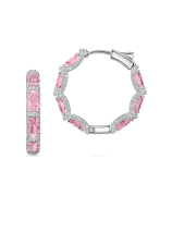 Серьги c розовыми кристаллами crushed ice